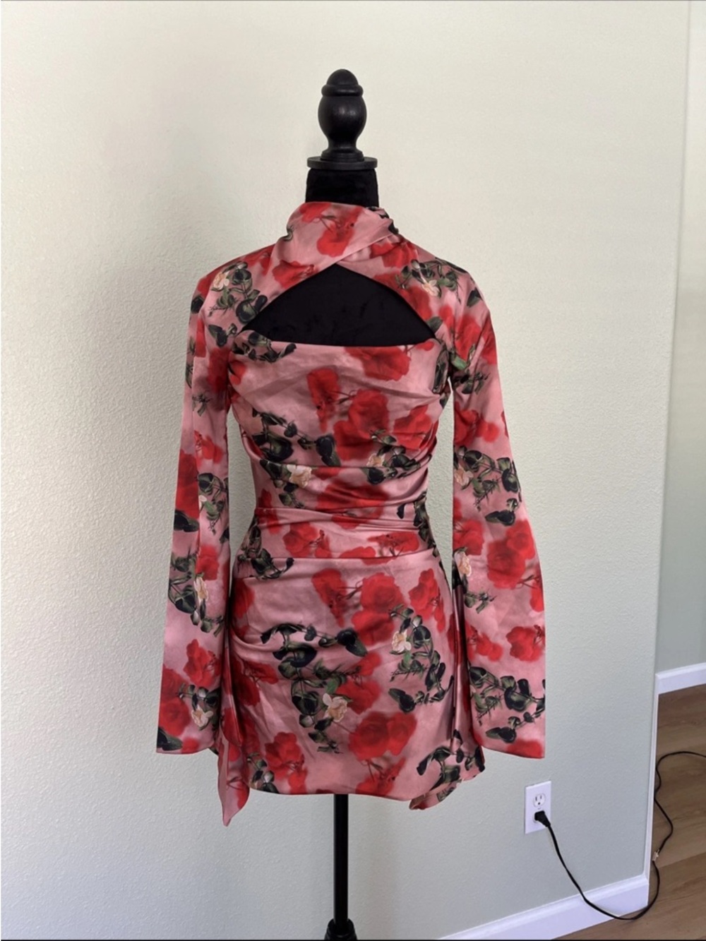 House of CB 'Toira' draped corset dress in a rose print